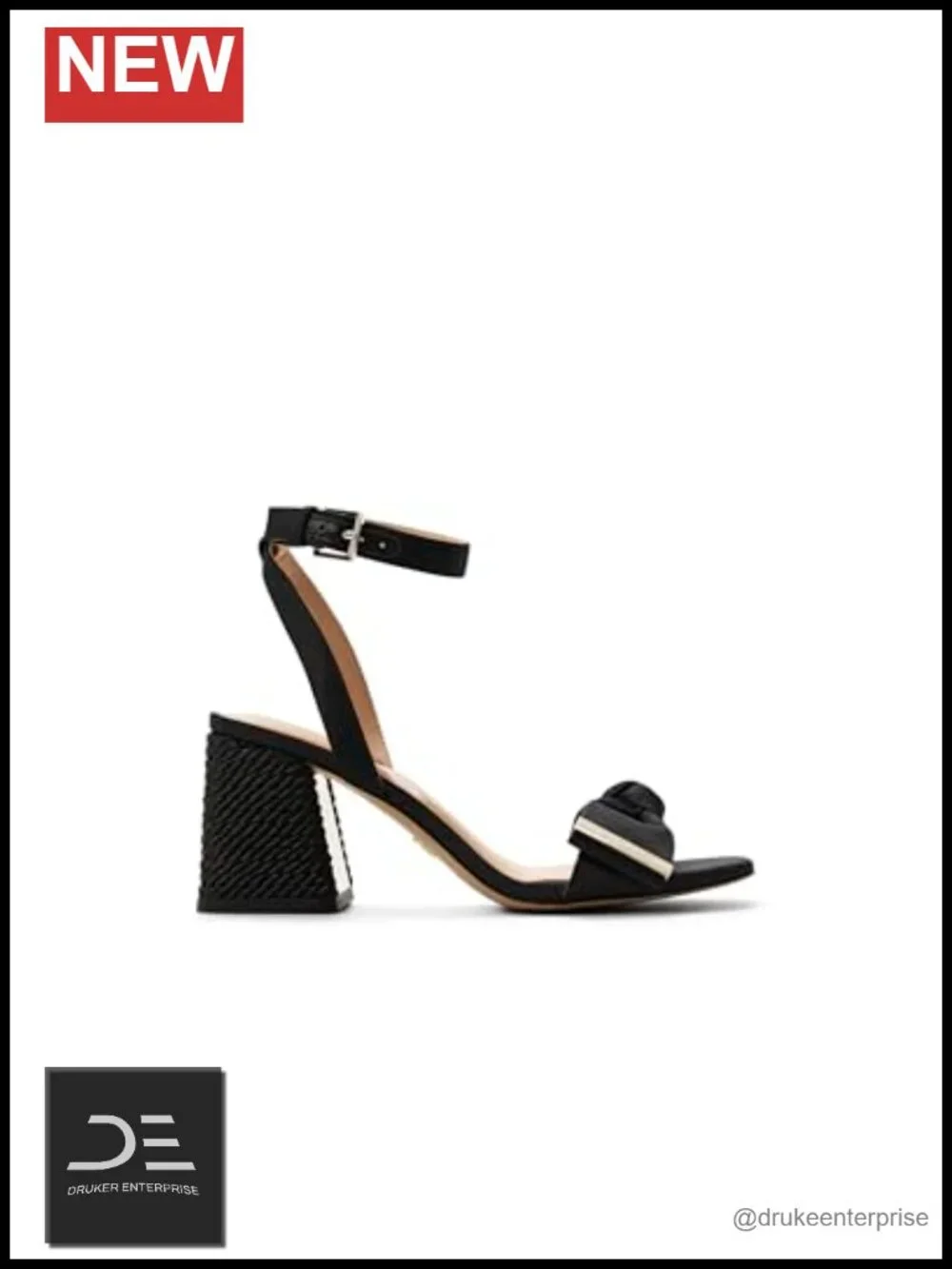 Heeled Sandals with Bow & Rope-Wrapped Block Heel